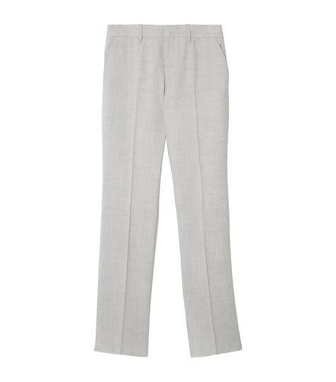 burberry pantaloni cotone 8001120|Wool Tailored Trousers in Slate/cobble .